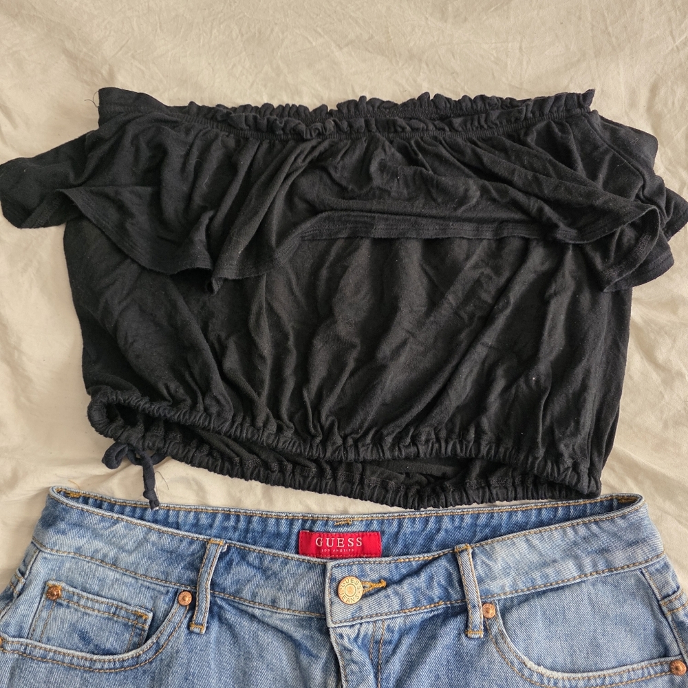A&F Strapless Cropped Top L - Picture 2 of 4